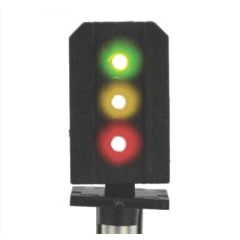 Train Tech OO Scale, SS3 Sensor Signal, 3 Aspect Home Signal, Red, Yellow, Green, Standard, Square Head small image