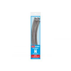 Peco N Scale, ST-3015 N Gauge Setrack Code 80 2nd Radius Double Curve (Pack of 4 x ST-15) small image