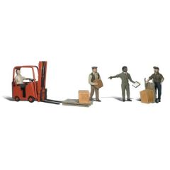 Woodland Scenics HO Scale, WA1911 Workers with Forklift small image