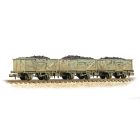 BR 16T Steel Mineral Wagon, Top Flap Doors B89616, B93309 & B93507, BR Grey Livery, Includes Wagon Load, Weathered