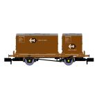 BR Conflat P Wagon B933521, BR Bauxite Livery with one Type BD & one Type A Bauxite Container, Includes Wagon Load