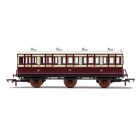 LNWR Six Wheel Third 1523, LNWR Lined White & Plum Livery